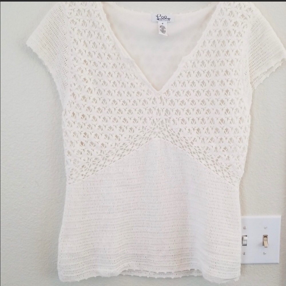 Re posh Lilly Pulitzer  crochet white summer top